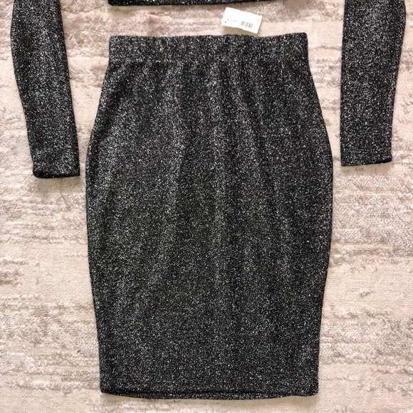 Sparkle Crop Top Skirt Matching Set Small - Picture 4 of 12